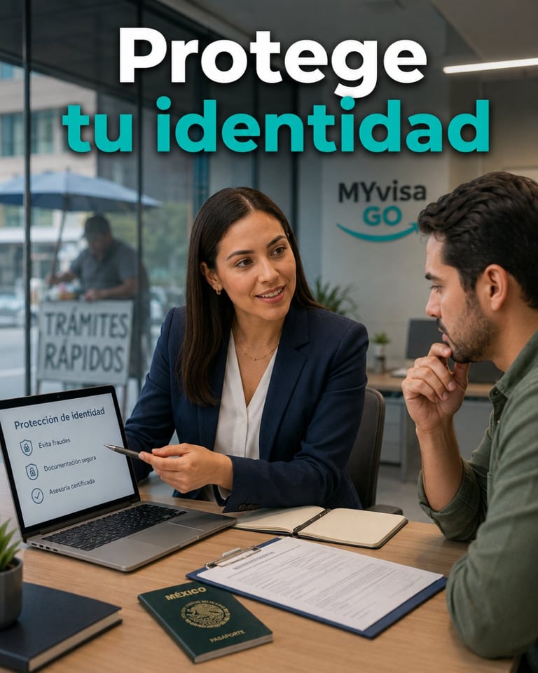Especialista de MyVisaGo revisando el caso de un solicitante de visa americana frente a una laptop